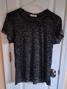 rag & bone Black Heathered Short Sleeve Crew Tee